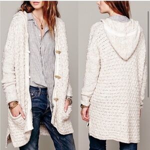 Free People Hoodie Cardigan Turn Up The Sun Toggle Medium Oversized Boho